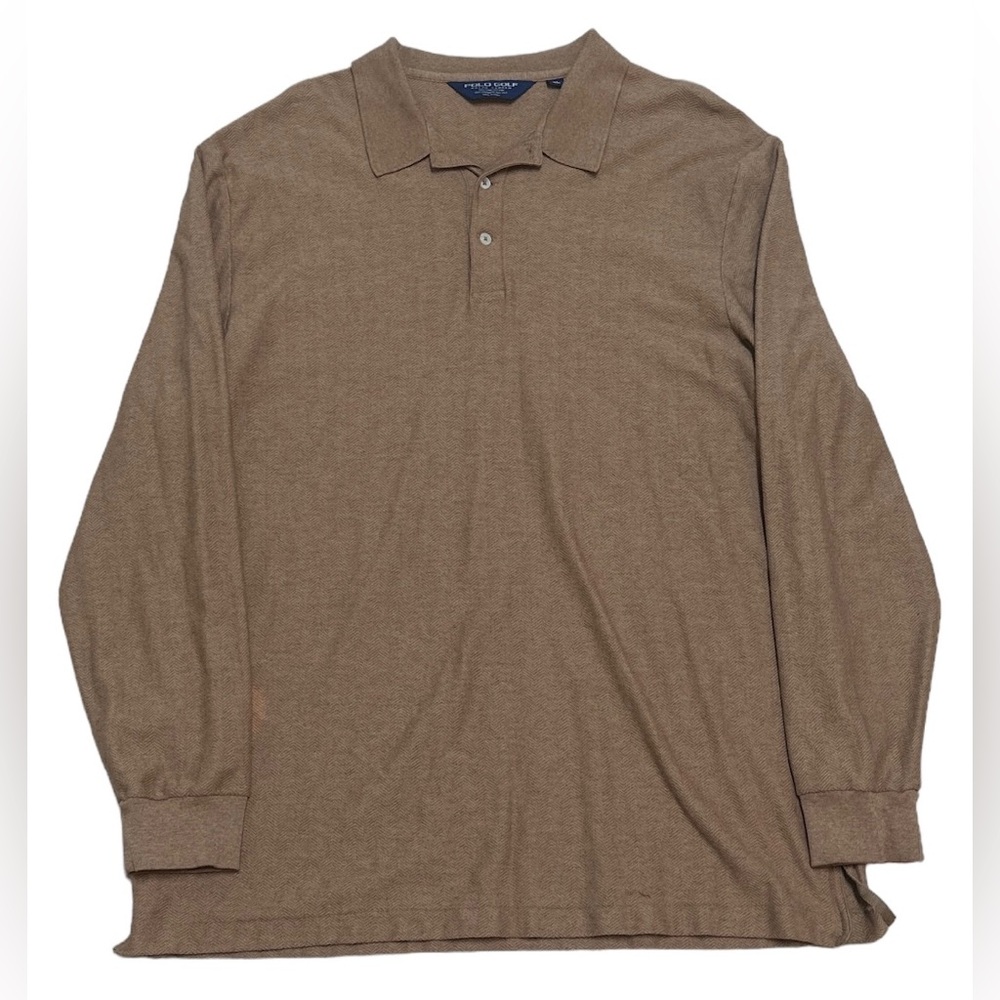 (SOLD) Polo Golf Ralph Lauren Men’s XL Brown Long Sleeve Shirt Casual Preppy